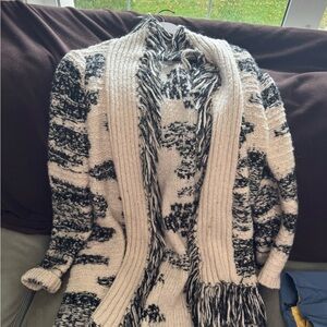 LAmade Black and Cream Cardigan Sweater wool